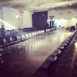 Runway being prepped for a New York Fashion Week Show