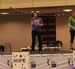 Sarah Speaking at Relay For Life