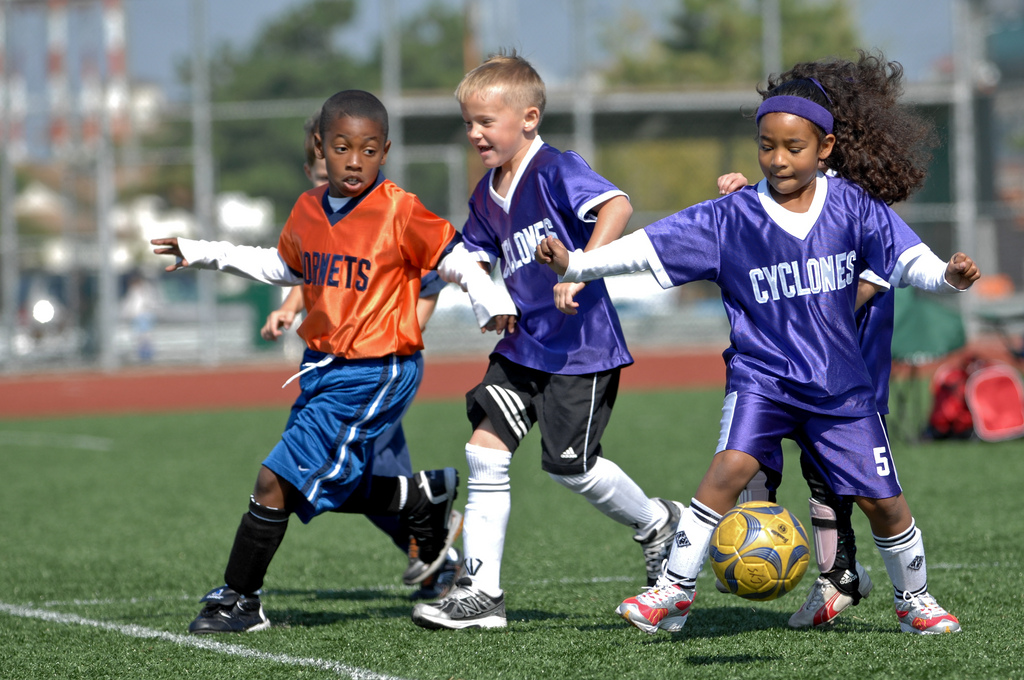 Some elementary schools let girls and boys play on soccer teams together. PHOTO/CREATIVE COMMONS